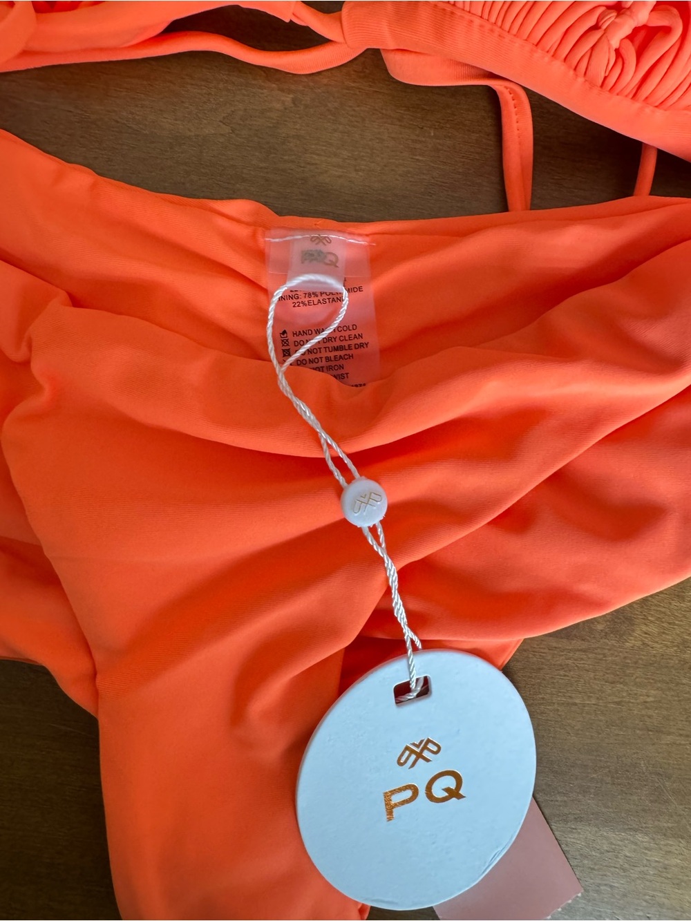 PQ Swim Coral Macramé Triangle Bikini Set - Picture 2 of 6